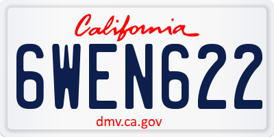 CA license plate 6WEN622