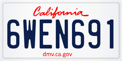 CA license plate 6WEN691