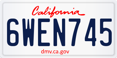 CA license plate 6WEN745