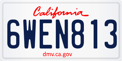CA license plate 6WEN813