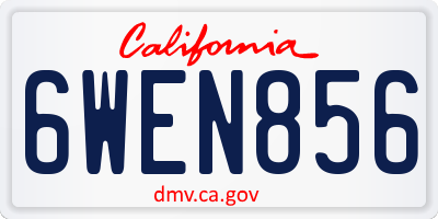 CA license plate 6WEN856
