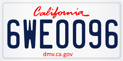 CA license plate 6WEO096