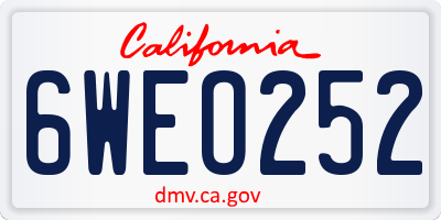 CA license plate 6WEO252