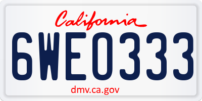 CA license plate 6WEO333