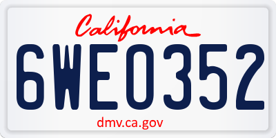 CA license plate 6WEO352