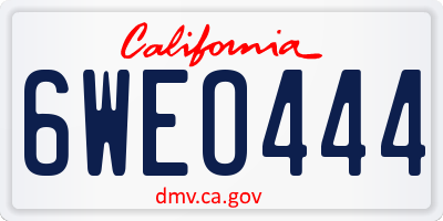 CA license plate 6WEO444