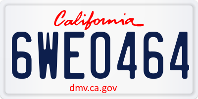 CA license plate 6WEO464