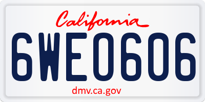 CA license plate 6WEO606