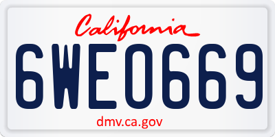CA license plate 6WEO669