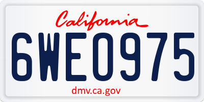 CA license plate 6WEO975