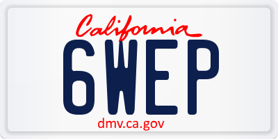 CA license plate 6WEP