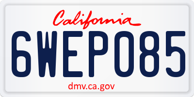 CA license plate 6WEP085