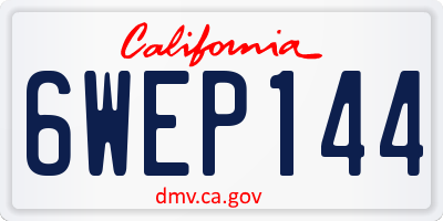 CA license plate 6WEP144