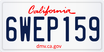 CA license plate 6WEP159