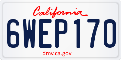 CA license plate 6WEP170
