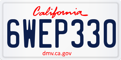 CA license plate 6WEP330
