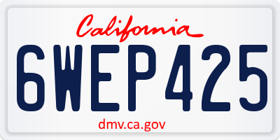 CA license plate 6WEP425