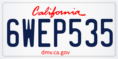 CA license plate 6WEP535