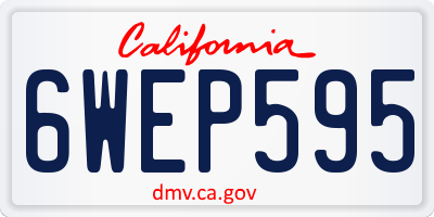 CA license plate 6WEP595