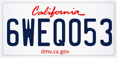 CA license plate 6WEQ053