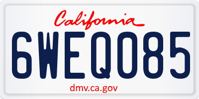 CA license plate 6WEQ085