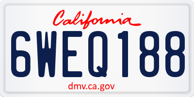 CA license plate 6WEQ188