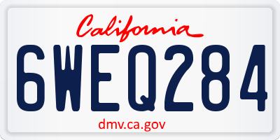 CA license plate 6WEQ284