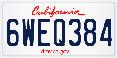 CA license plate 6WEQ384