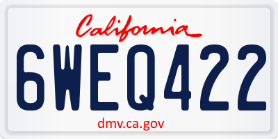 CA license plate 6WEQ422