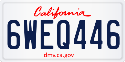 CA license plate 6WEQ446