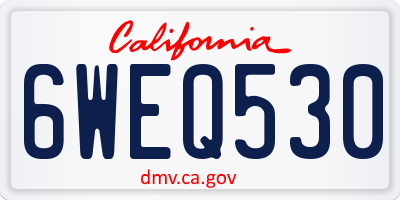 CA license plate 6WEQ530