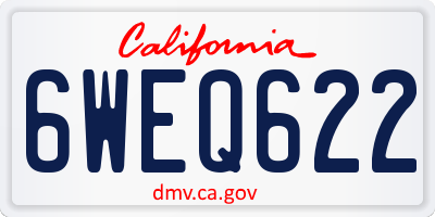 CA license plate 6WEQ622