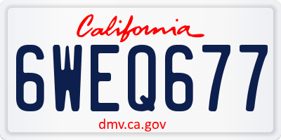 CA license plate 6WEQ677