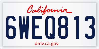 CA license plate 6WEQ813