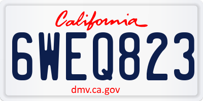 CA license plate 6WEQ823