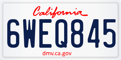 CA license plate 6WEQ845