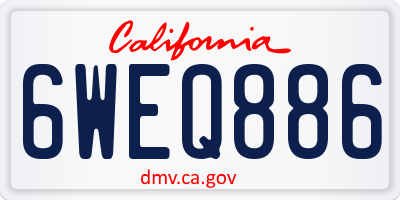 CA license plate 6WEQ886