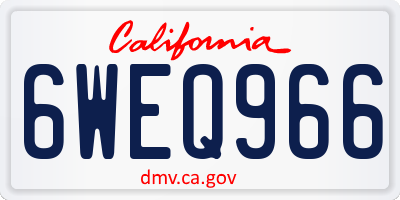 CA license plate 6WEQ966