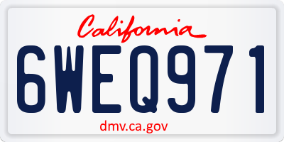 CA license plate 6WEQ971