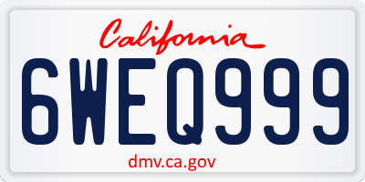 CA license plate 6WEQ999