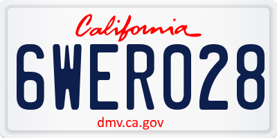CA license plate 6WER028