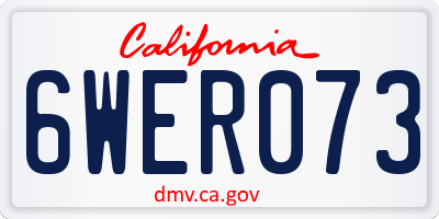 CA license plate 6WER073