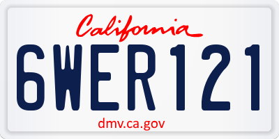 CA license plate 6WER121