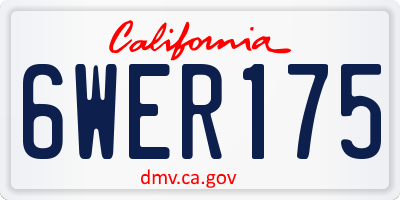 CA license plate 6WER175