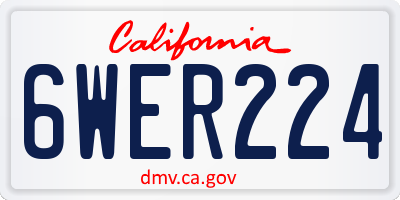 CA license plate 6WER224