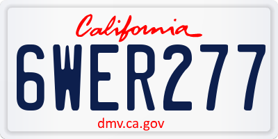 CA license plate 6WER277