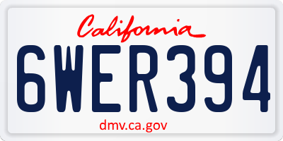 CA license plate 6WER394