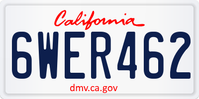 CA license plate 6WER462
