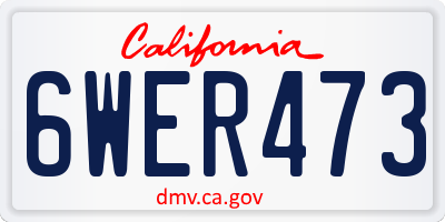 CA license plate 6WER473