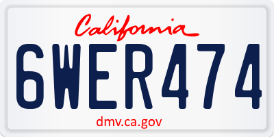 CA license plate 6WER474